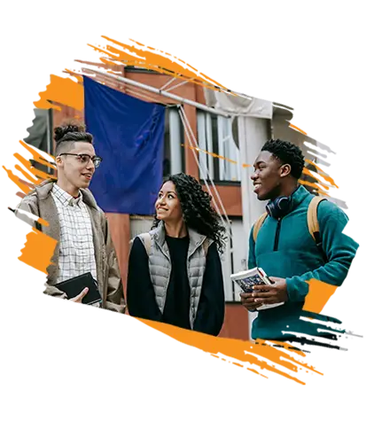 three high school students standing outside talking - the voices of the Education Revolution (Education Revolution Resources page)