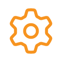 orange icon - gear (Life Discovery Curriculum - Leadership, Longevity & Ethics module)